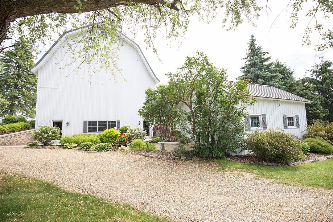 View of barn and Chapel at High Point Farm