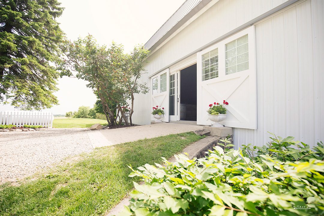 Open barn doors at High Point Farm